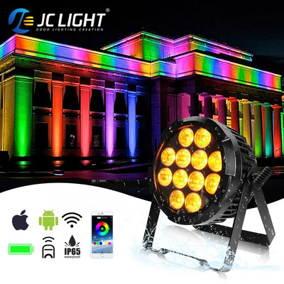 Wifi Dmx Control Battery Powered 18 Led Par Can Stage Light Outdoor Waterproof 6In1 Rgbwa Uv 12x18w Battery Led Par Light