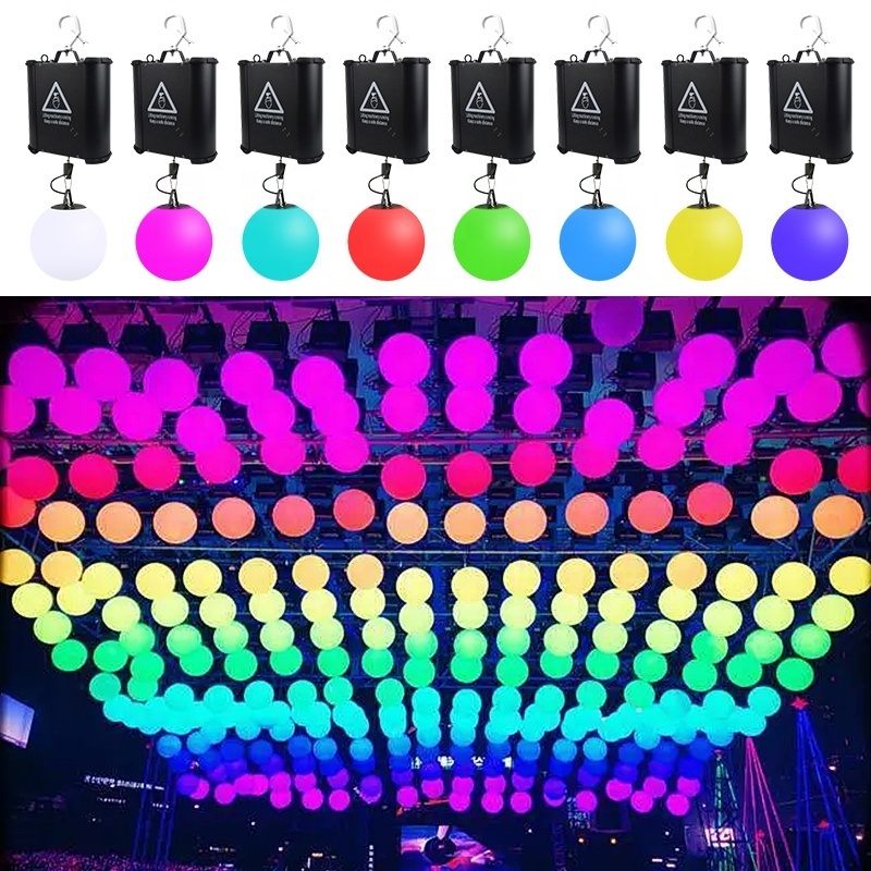 2023 6x5w 3in1 RGB Colorful Ceiling Kinetic Lift Ball Mixing Lifting 3d Winches Kinetic Ball Light