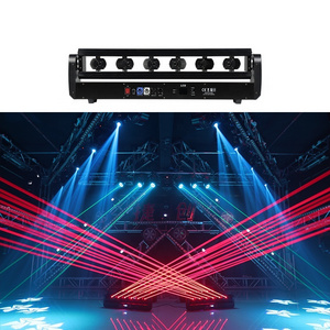 China Professional Dmx512 Lazer Light 6 Eyes 300mw 500mw Red Laser Light Green Blue Laser Stage Light