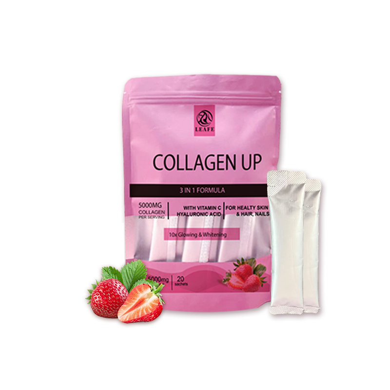 Premium powder Halal Vegan Collagen Hydrolysate Sachet Drink With Vitamin C Whitening Marine Collagen Drinking Powder For Skin