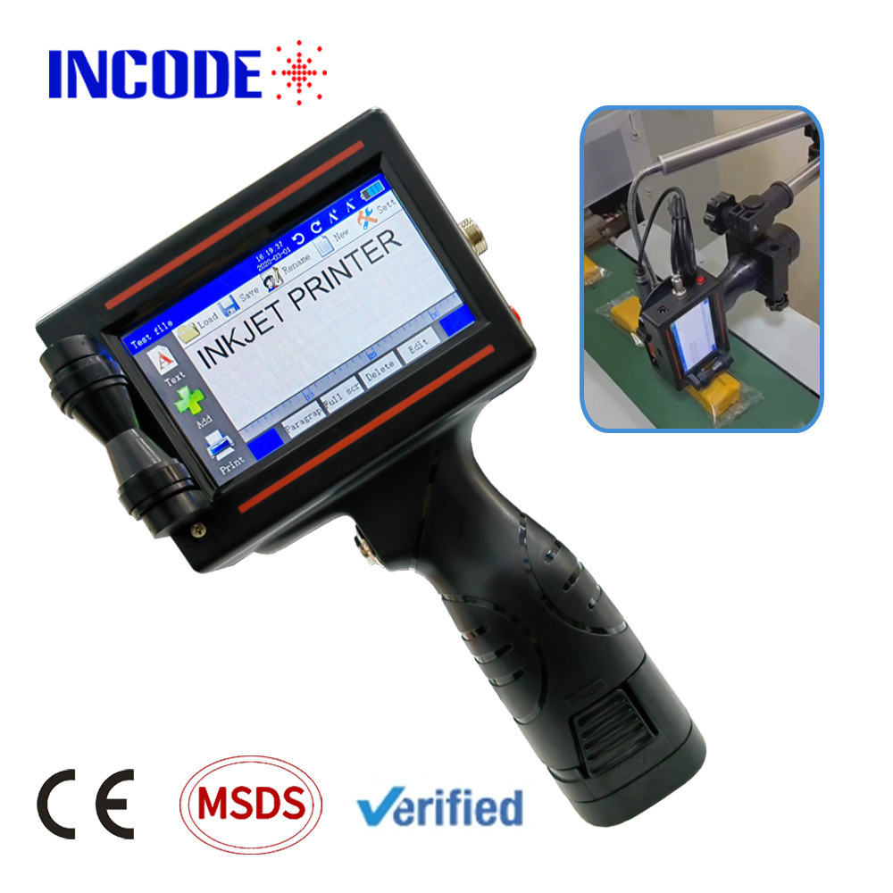 INCODE Factory Sale Portable Handheld Expiry Date Inkjet Printer Exp Coding Machine Plastic Metal Card Tij Type-for Various