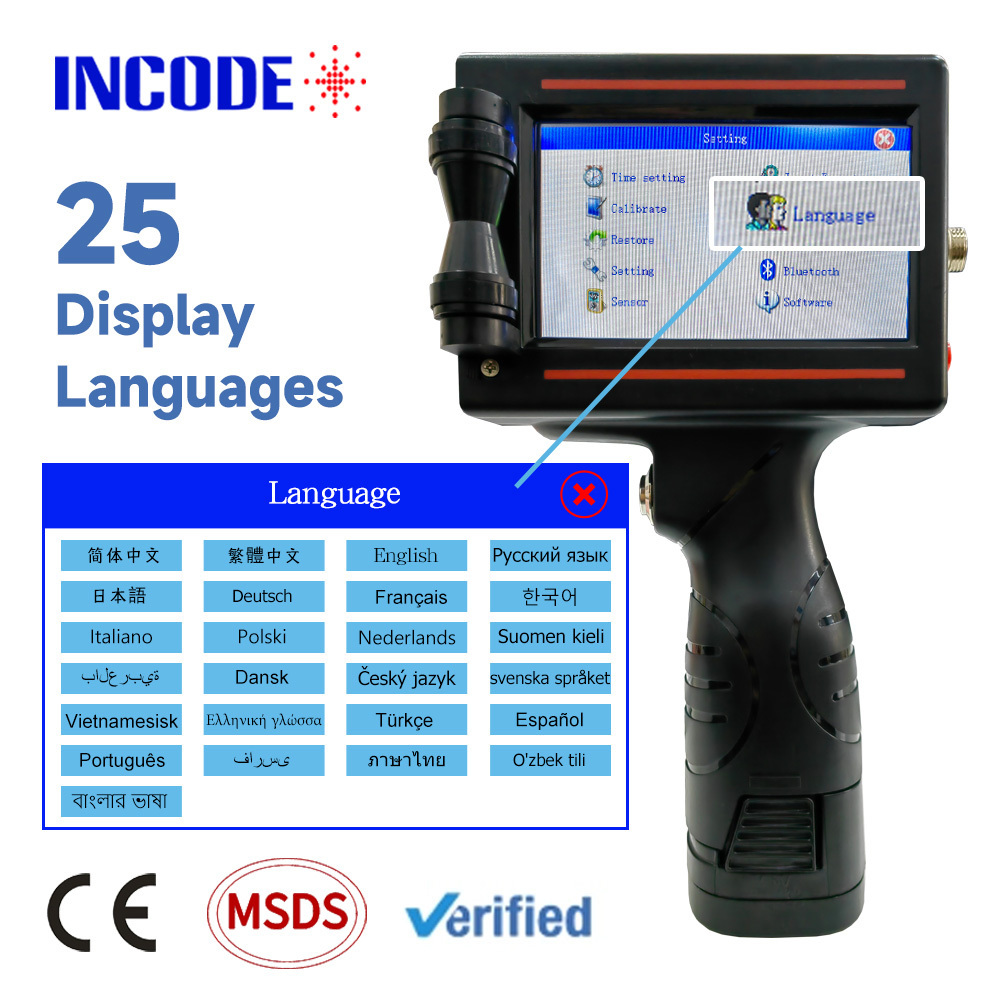 INCODE Factory Sale Portable Handheld Expiry Date Inkjet Printer Exp Coding Machine Plastic Metal Card Tij Type-for Various