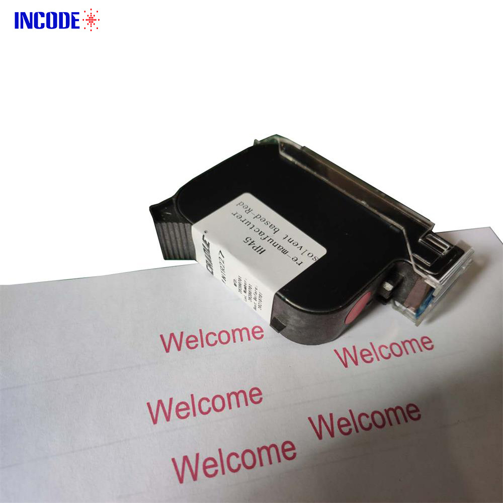 INCODE Water based solvent-based white black blue red Invisible color ink cartridge for TIJ inkjet printer Quick drying ink