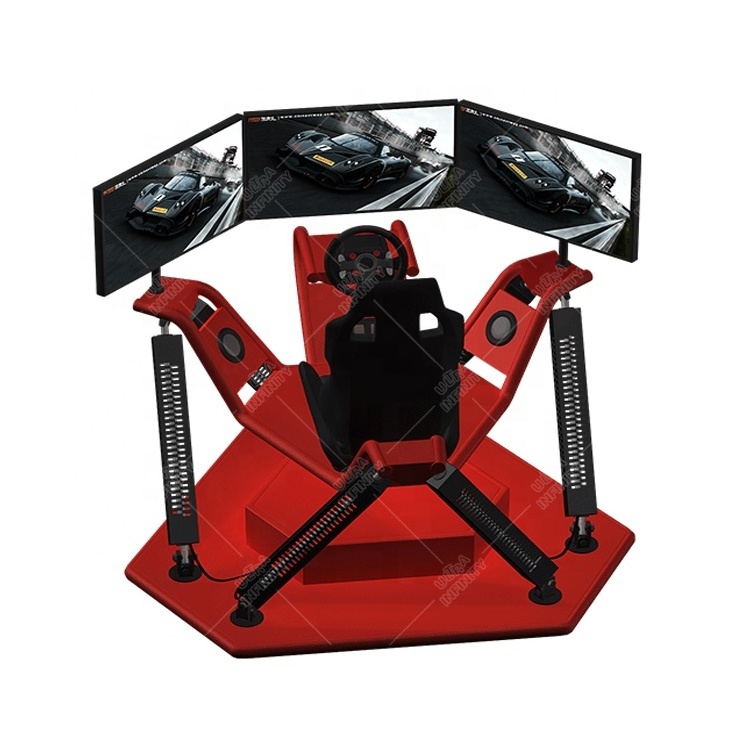 Factory Price Car Simulator Car Racing Arcade Game Machine 6Dof Motion Simulator 3 Screen Driving Car For Sale