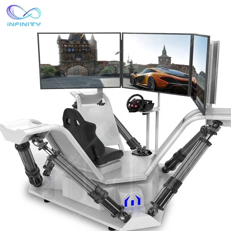 Factory Price Car Simulator Car Racing Arcade Game Machine 6Dof Motion Simulator 3 Screen Driving Car For Sale