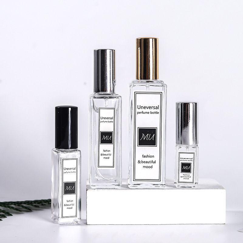 Top perfumes in separate bottles Rectangular clear perfume spray bottle glass liquid in separate bottles empty 5/15/30/50/100ml