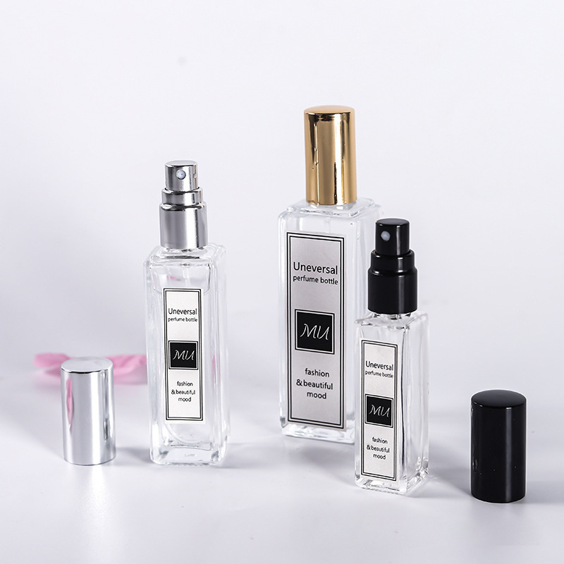 Top perfumes in separate bottles Rectangular clear perfume spray bottle glass liquid in separate bottles empty 5/15/30/50/100ml