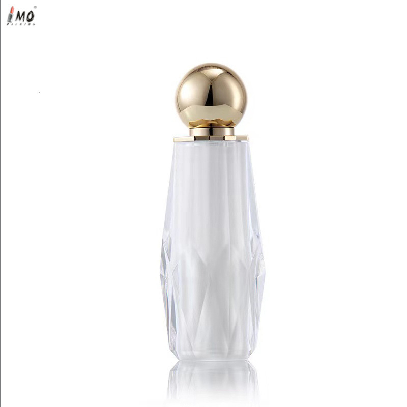 Crystal pearl white Cosmetic Liquid Bottle With Pump Cap Liquid foundation bottle packing