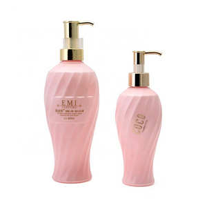 Luxury custom beauty fancy design shampoo bottle lotion bottle with gold pump