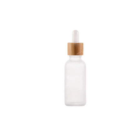 30ml/50ml/100ml  Glass Cosmetic Packaging Frosted Dropper Bottle Bamboo Pump