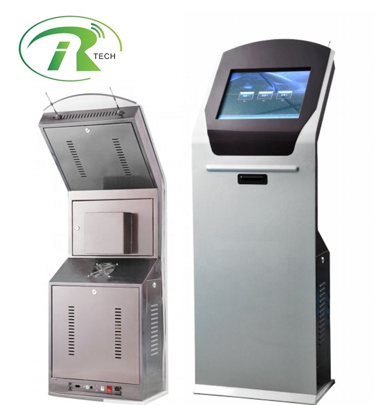 IRTECH touch screen floor standing ticket dispenser QMS Q management bank queue calling system, electronic number display system