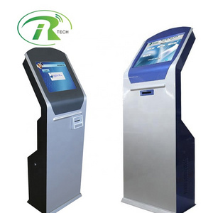 IRTECH touch screen floor standing ticket dispenser QMS Q management bank queue calling system, electronic number display system