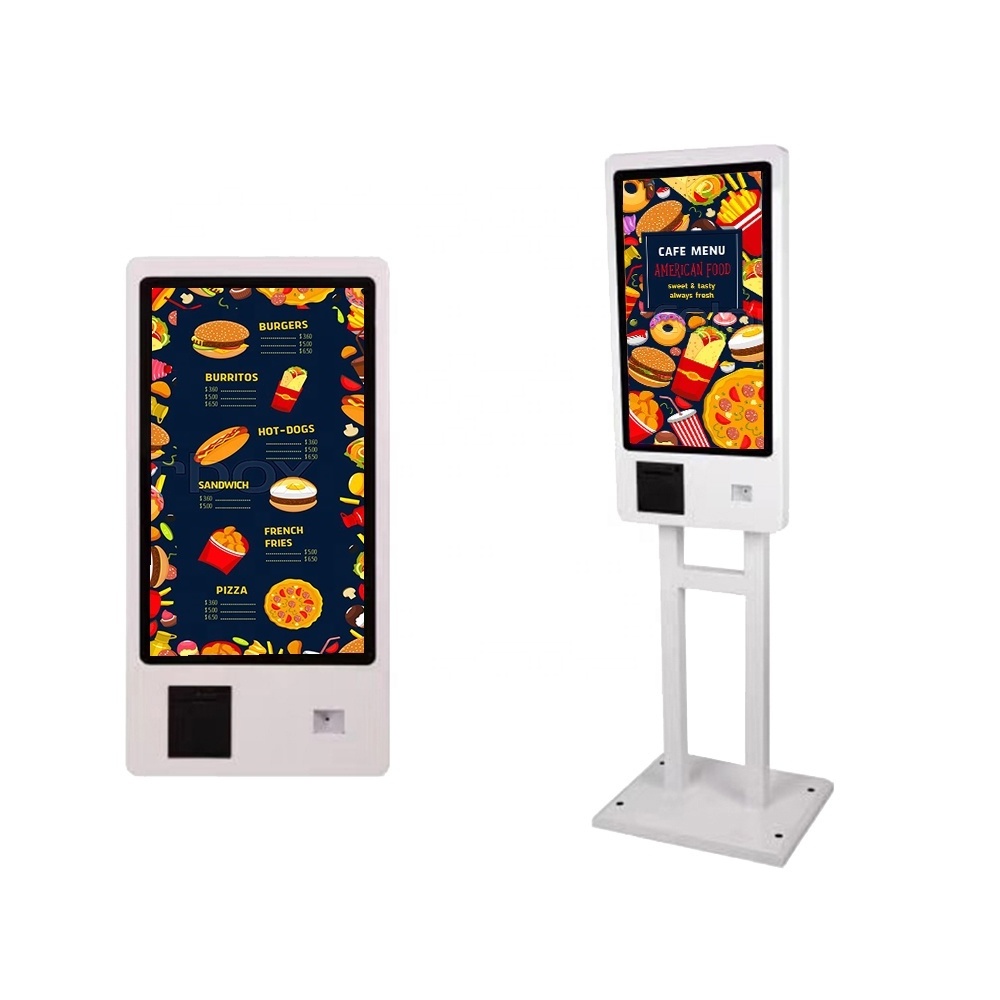 Professional order machine manufacturer 21.5'' 23.6'' 27'' 32'' wall mount free standing support custom self-order payment kiosk