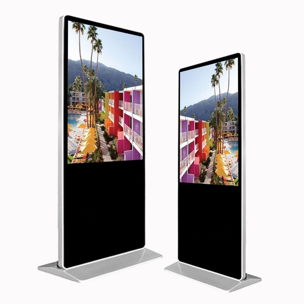 32 43 50 55 inch indoor Android floor stand touch screen display one side two sides ads advertising totem lcd digital signage