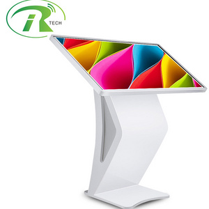 IRTECH Android tv touch screen indoor interactive information digital kiosk smart podium all in one customer touch screen table