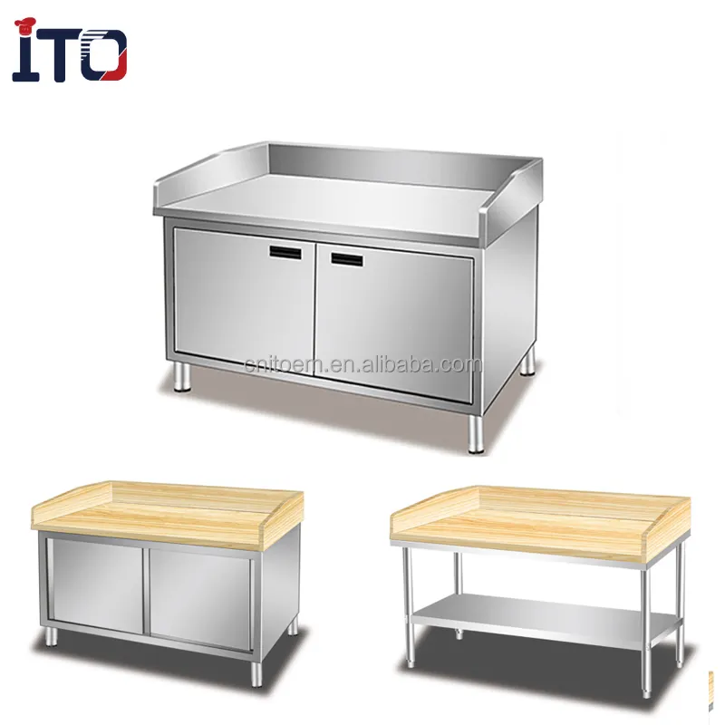 Stainless steel Commercial Restaurant Hotel Kitchen Bakery Work Bench Sink Bubble Tea Equipment Work Table