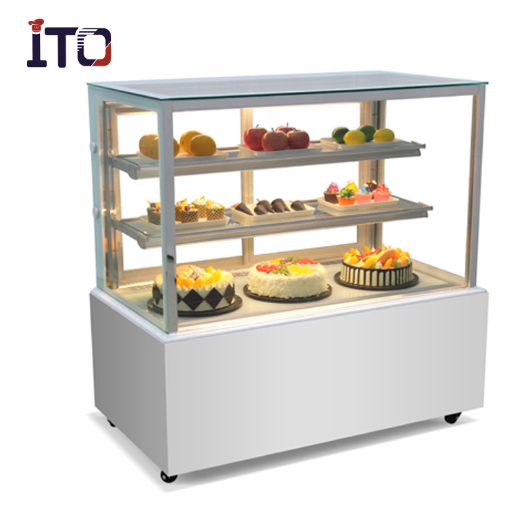 Commercial cake display A cake display cabinet used by bakeries and commercial supermarkets