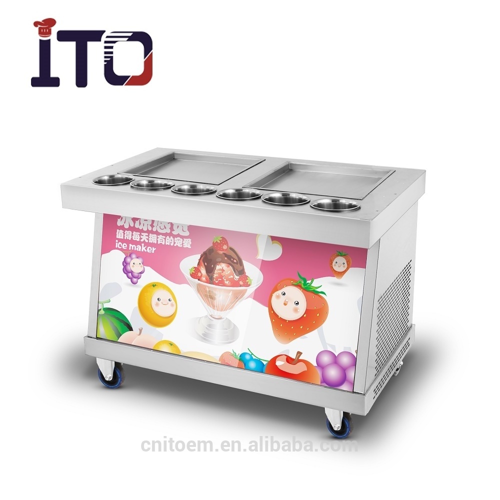 Hot sale commercial roll ice cream machine fried yogurt machine suitable for bar cafe dessert shop