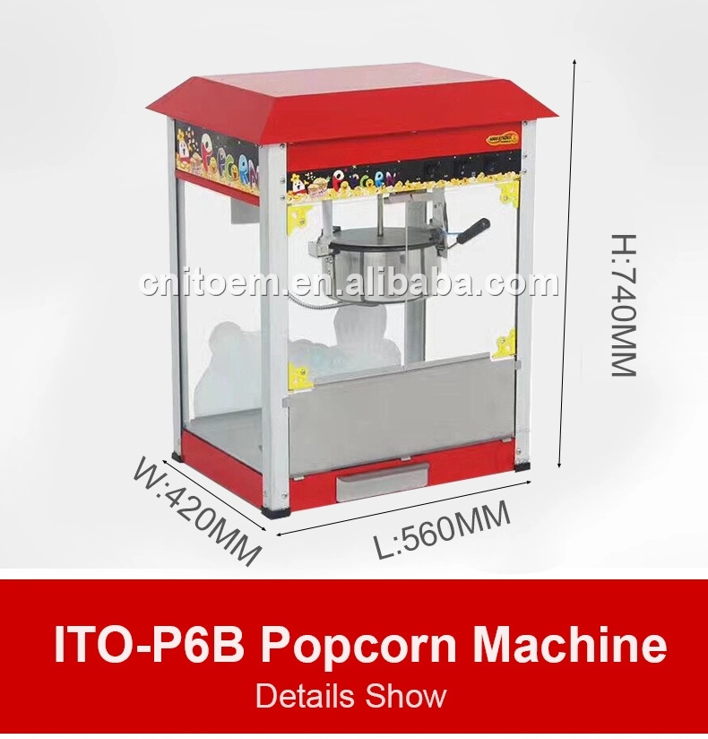 ASQ P6BC automatic tabletop 8 Oz old fashioned electric industrial commercial caramel popcorn making machine