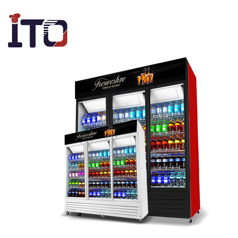 Factory Direct Sale Double Glass Doors 618L Cool Drinks Cooler Refrigerators For Supermarket