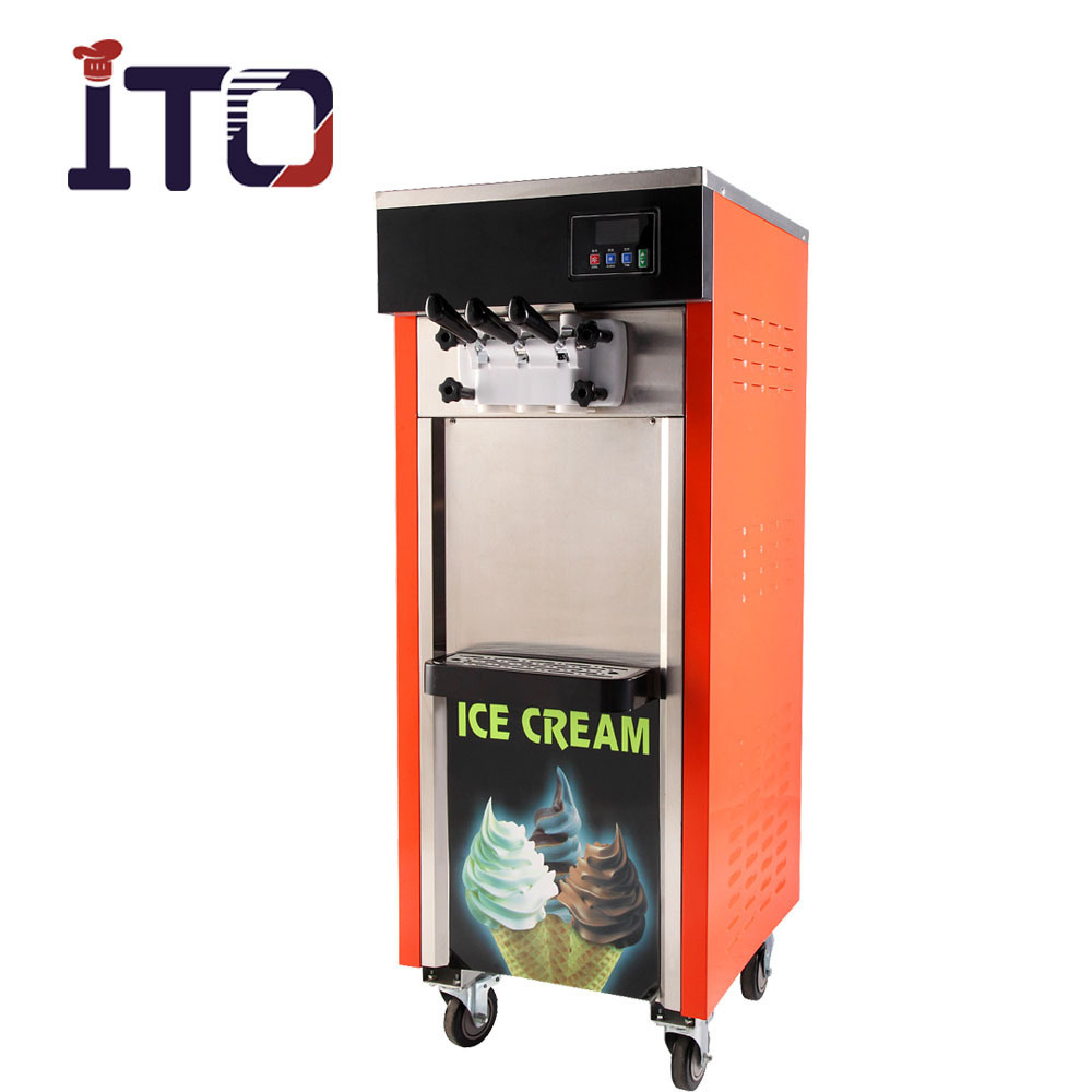 High quality big capacity ice cream machine commercial vertical three flavors soft serve ice cream machine