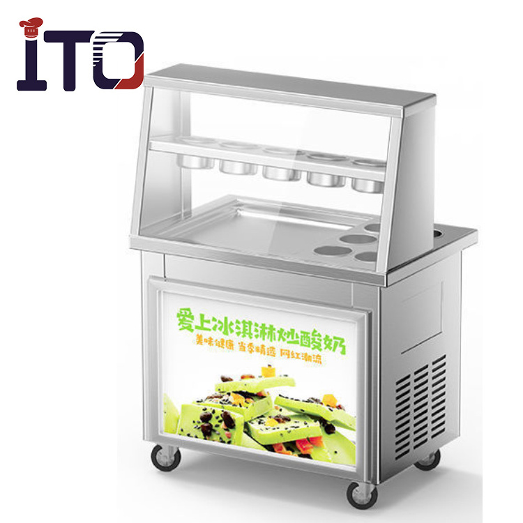 Hot sale commercial roll ice cream machine fried yogurt machine suitable for bar cafe dessert shop