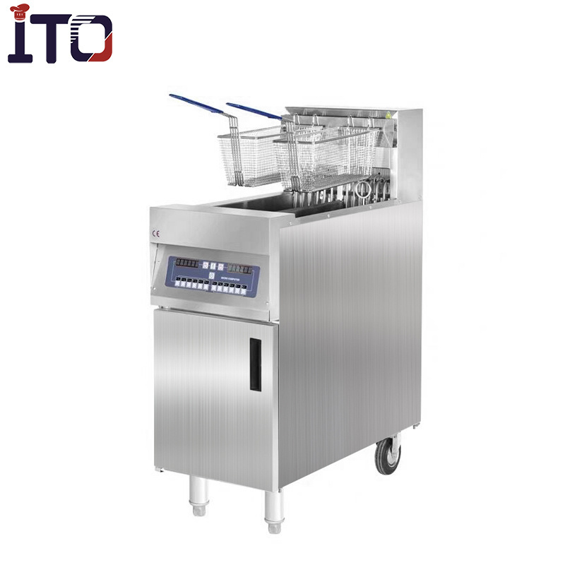 Commercial Open Fryer Vertical Electric and Gas Deep Fryers 4 Baskets