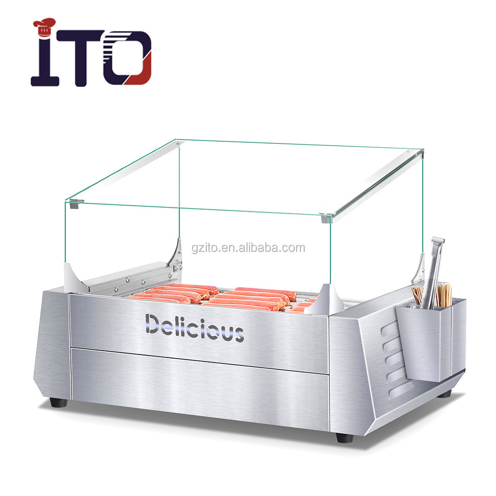 ASQ 007 Commercial Sausage Hot Dog Warmer for Sale /Sausage Hot Dog Vending Machine with glass Cover