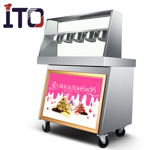 Hot sale commercial roll ice cream machine fried yogurt machine suitable for bar cafe dessert shop