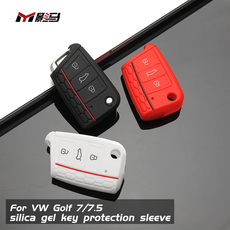 New Arrival Car Accessories High Quality Fashion Style Rubber  Cover Silicone Car Key Case for vw golf7 MK7 MK7.5