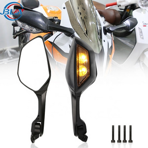 retrovisores para motos deportiva Moto Parts Motorcycle Accessories Motorcycle Rear View Mirrors with LED Indicators Light