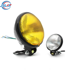 Motorcycle parts Amber Glass H4 LED 5 inch vintage headlight motorcycle retro headlights For Chopper Bobber Cafe Racer