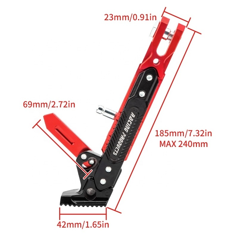 Motorcycle Modified Aluminum Alloy Adjustable Parking Side Support Frame Motorcycle Kickstand CNC Foot Side Stand