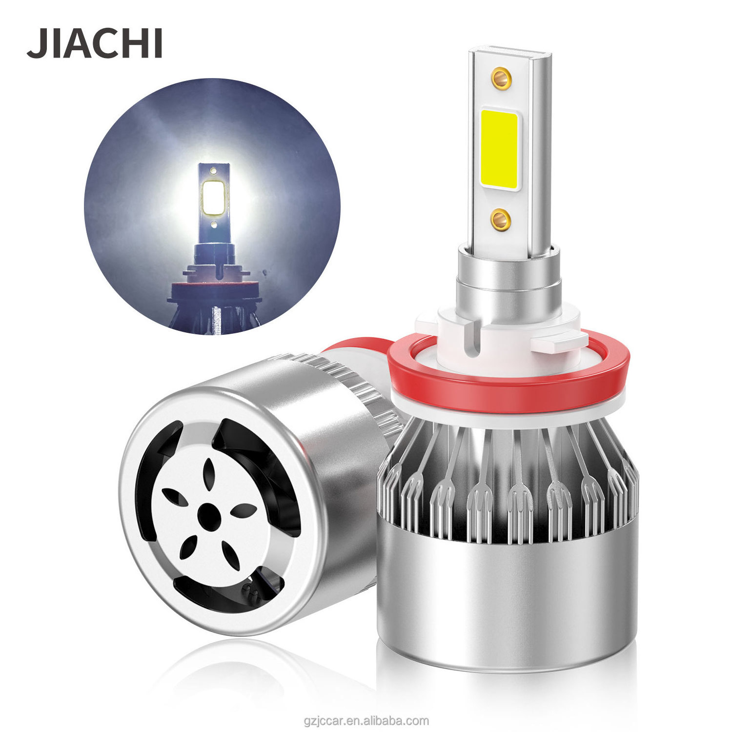 JIACHI Factory Super Bright C6 Fanles Auto Led Fog Light Car Bulb H11 H7 Headlight Lamp H1 H3 9005 9006 For Accessories Part 12V