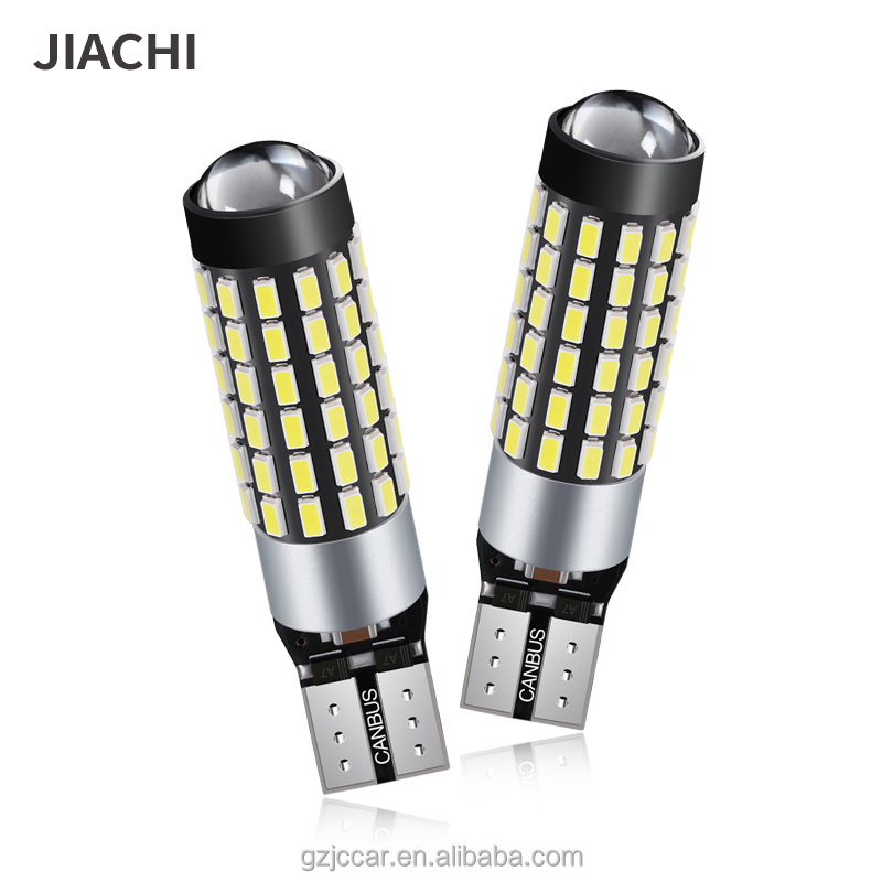 JIACHI 100PCS T10 LED Lamp For Car W5W CANBUS 194 168 5W5 501 Auto Clearance Parking Lights 78Chips Highlight Cool White 12V-24V