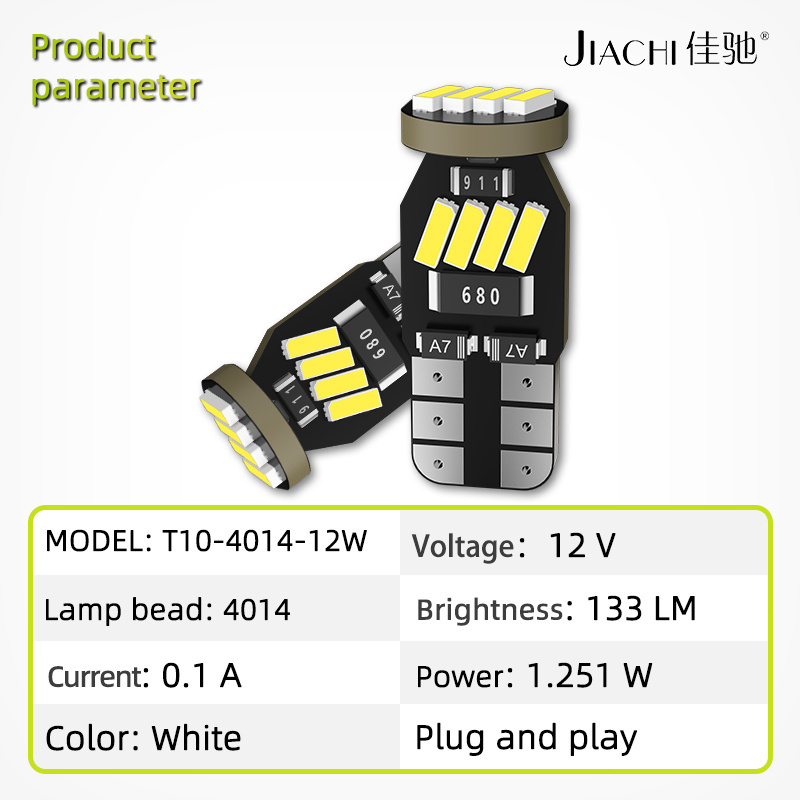 JiaChi Factory Direct Sales 2825 W5W T10 Led Bulb Lamp For Universal Auto Car Interior Reading Light No Error Non Polarity dc12v