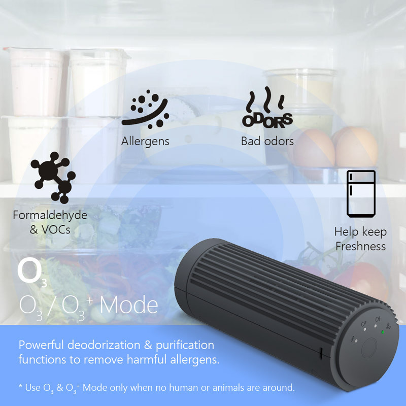 New Rechargeable Battery Powered 2 in 1 Mini Portable Air Purifier for Car Home Refrigerator Fridge Hunting Scent Elimination