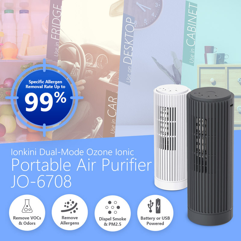 New Product 3 in 1 Triple Mode USB Rechargeable Portable Air Purifier for Car and Home Odor Eliminate PM 2.5 Smoke Removal