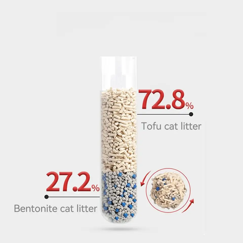 Low Dust Tofu Bentonite Mix Cat Litter Sand OEM Suppliers Clumping Green Tea Scented Unscented Pet Cat Litter Wholesale