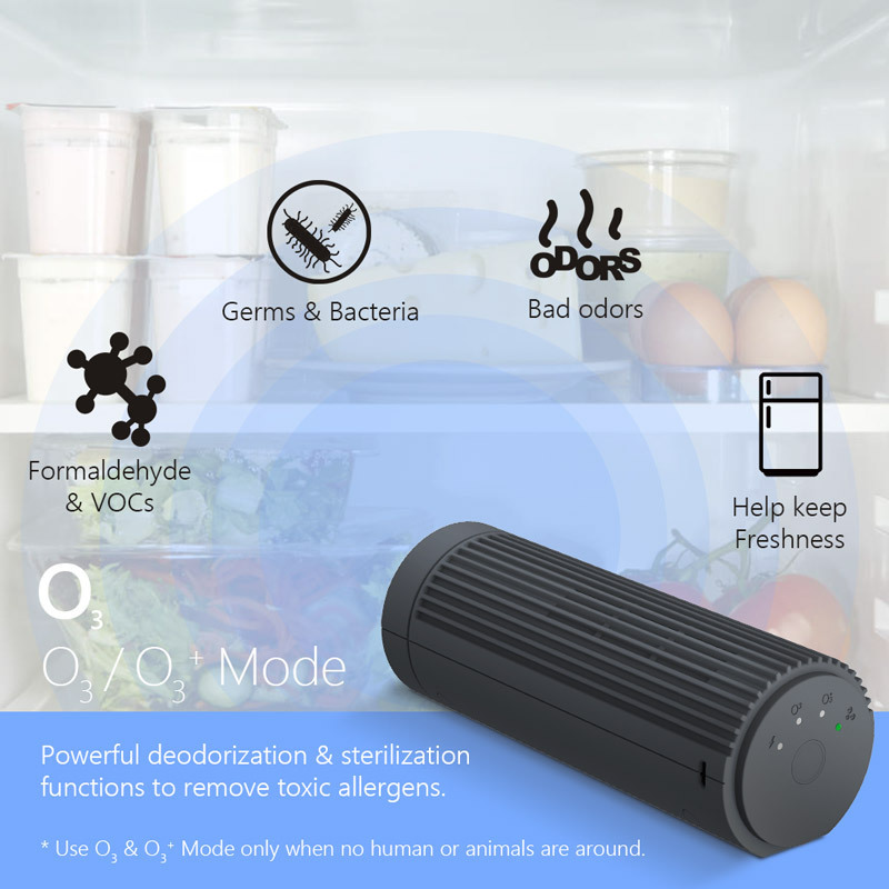 IONKINI JO-6708 Versatile Small Ozone Ionizer Rechargeable Battery Operated Air Purifier Car Cleaner Portable Odor Eliminator