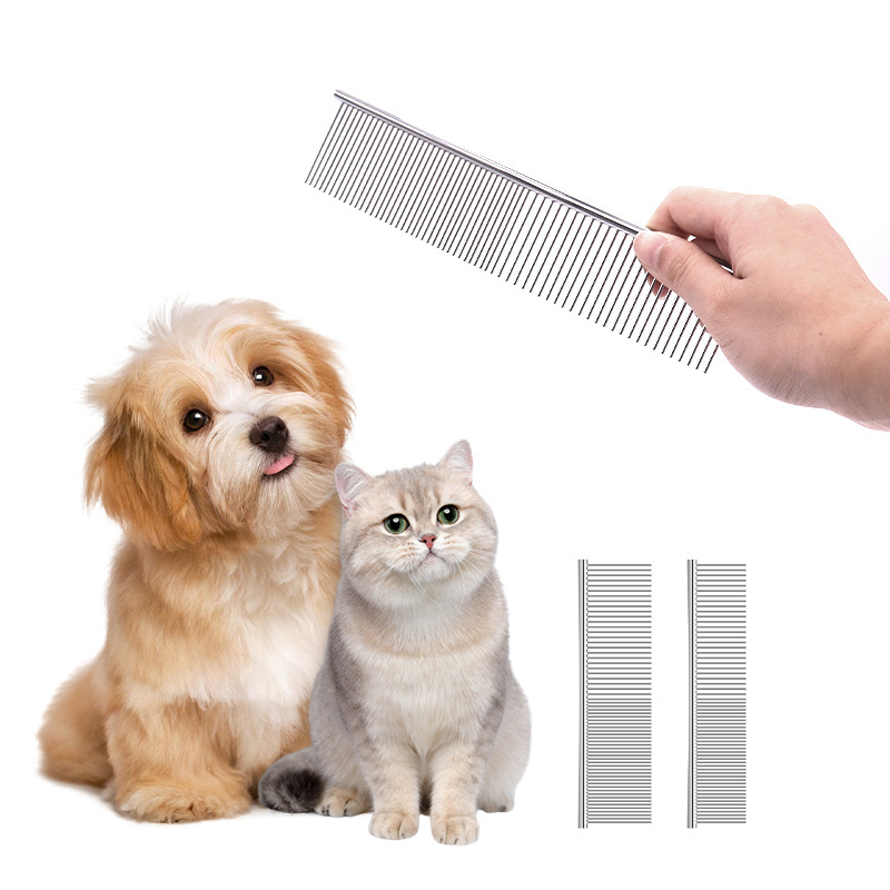 Pet Products 2024 Pet Cleaning Hair Removal Comb Round Stainless Steel Cat Dog Comb for Animals Long and Short Hair