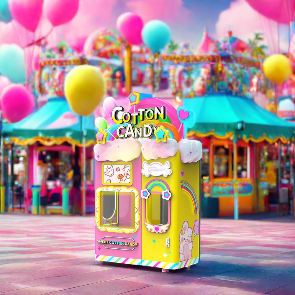 flower cotton candy vending machine fully automatic mini cotton candy vending machine