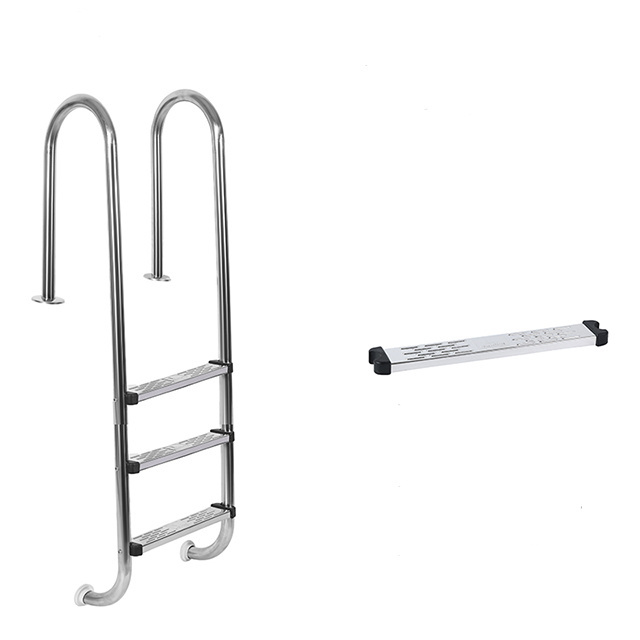 Portable Stainless Steel 2 3 4 5 Step Removable Ground Stairs with Handrail for Swimming Pool Pool Ladder