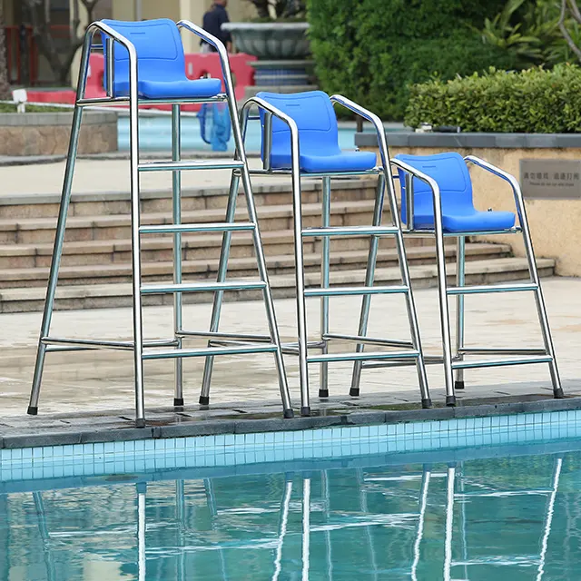 Stainless Steel Lifeguard Chair with Ladder Pool Observation Deck Watch Chair and Accessories