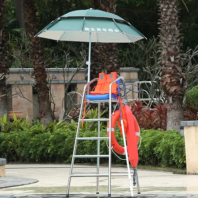 Stainless Steel Lifeguard Chair with Ladder Pool Observation Deck Watch Chair and Accessories