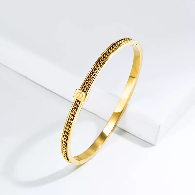 BAOYAN 18K Gold Plated Forever Love Designer Cuff 316l Stainless Steel Jewelry Wholesale bracelets & bangles Jewelry Women