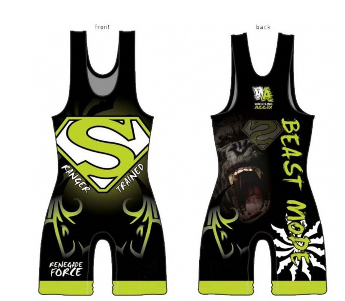 high quality custom sublimation printing man sportswear  wrestling team wear Singlet