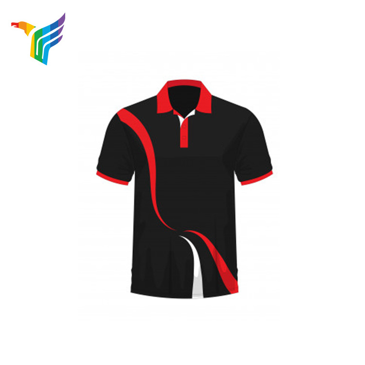 black polo shirt red collar