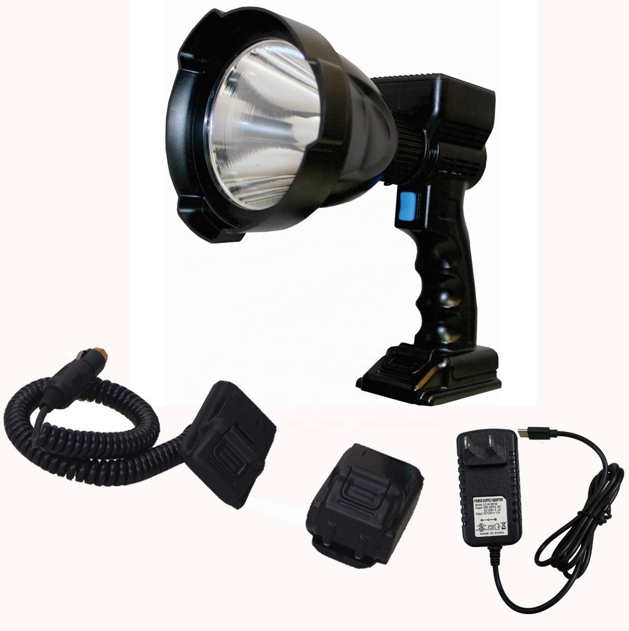 Most  Powerful 6500 lumens rechargeable LED hunting search light Best seller handheld spotlight