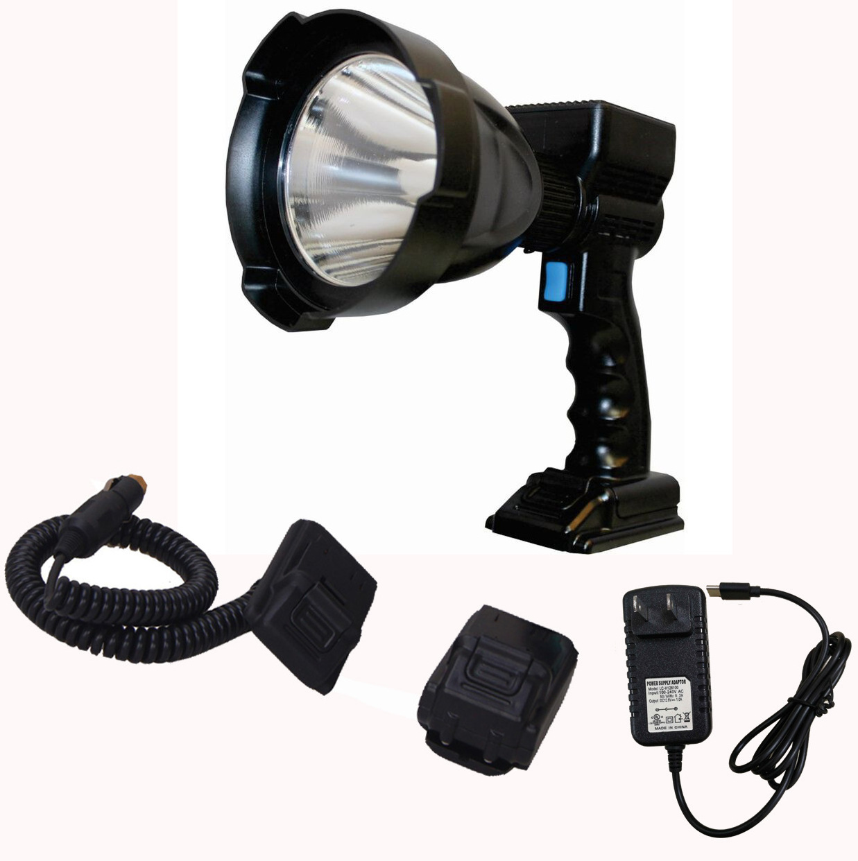 Powerful 6500LM LED Hunting Spotlight Portable Outdoor Spotlight 65W LED Hunting Lamp Black 30 ABS IP65 70 Led Search Light 100w